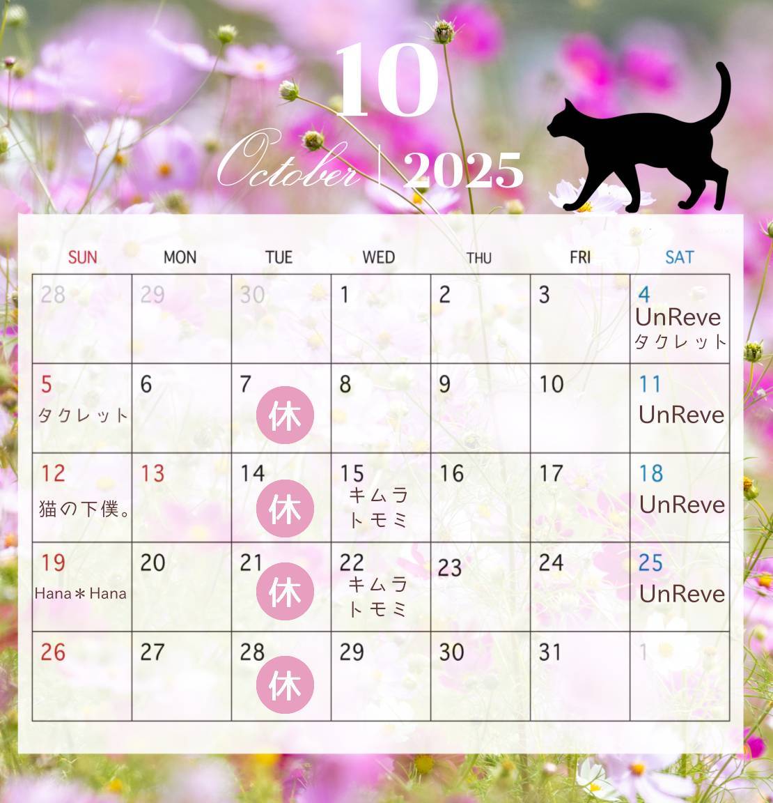 2025年10月の出店予定 | 猫猫寺 開運ミュージアム｜「猫」をご本尊と